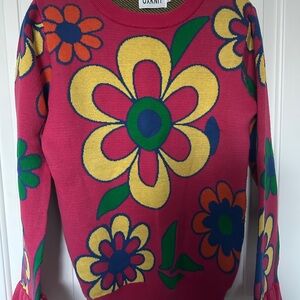 Oxknit Floral Crew Neck Sweater